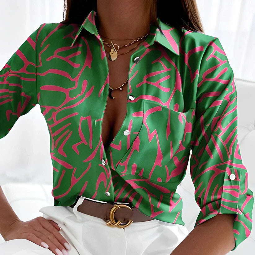 Annelia ™️|Elegant Grön Blus