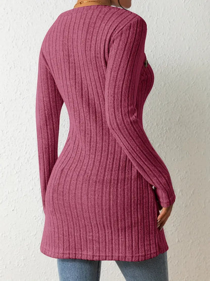 Lynza Chiesa™ | Asymmetrisk Knäppt Ribbad Topp