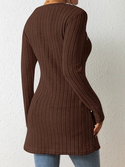 Lynza Chiesa™ | Asymmetrisk Knäppt Ribbad Topp