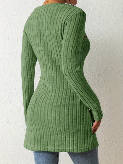 Lynza Chiesa™ | Asymmetrisk Knäppt Ribbad Topp